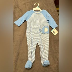 NWT Little Me Blue Striped Footie - 6 months